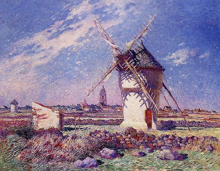 Windmills near the Town of Batz, unknow artist